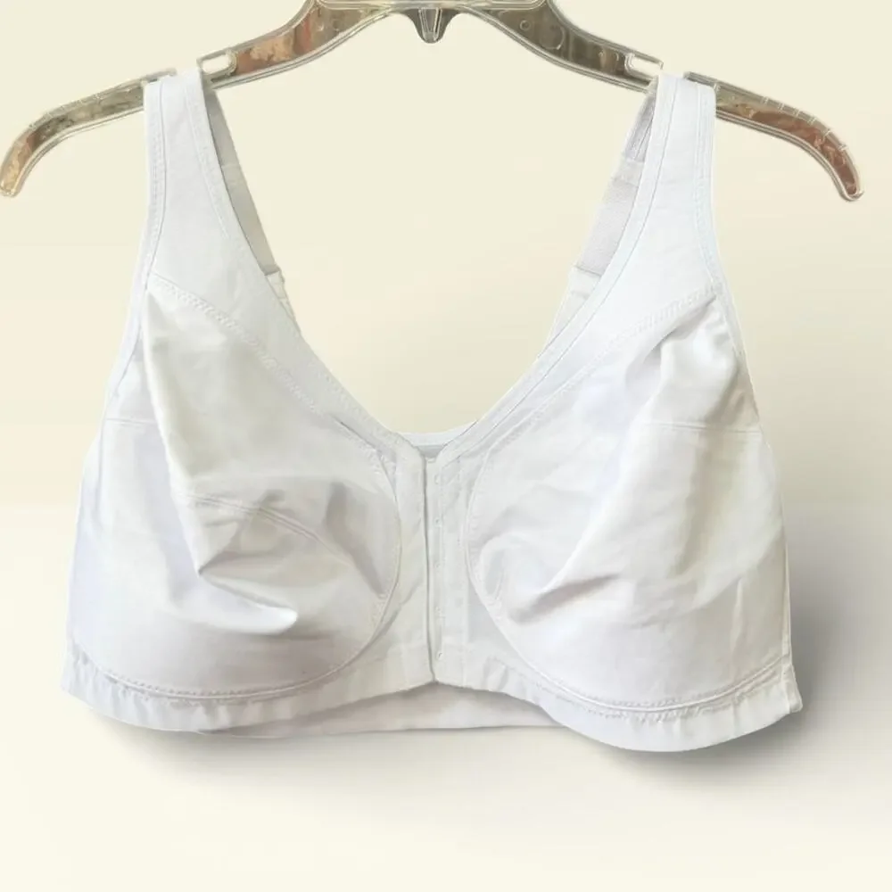 Glamorise Size 40DD White Front Closure Bra Comfortable Stretch Adjustable Strap